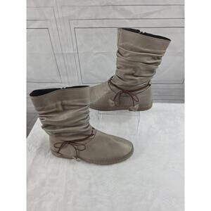 Spring Step Vandis Leather Ankle Slouch Boots Sz 6.5 Gray